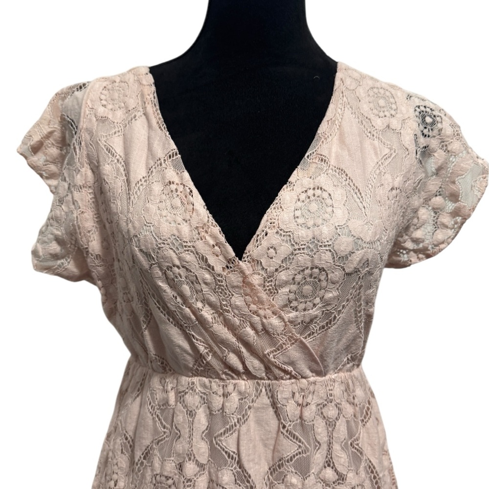 Enzo Made in Italy Lace Hi Low Dress Pink - Picture 4 of 14
